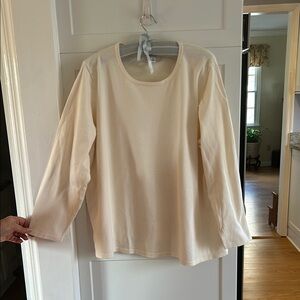Cotton and nylon Cream Long Sleeve Top